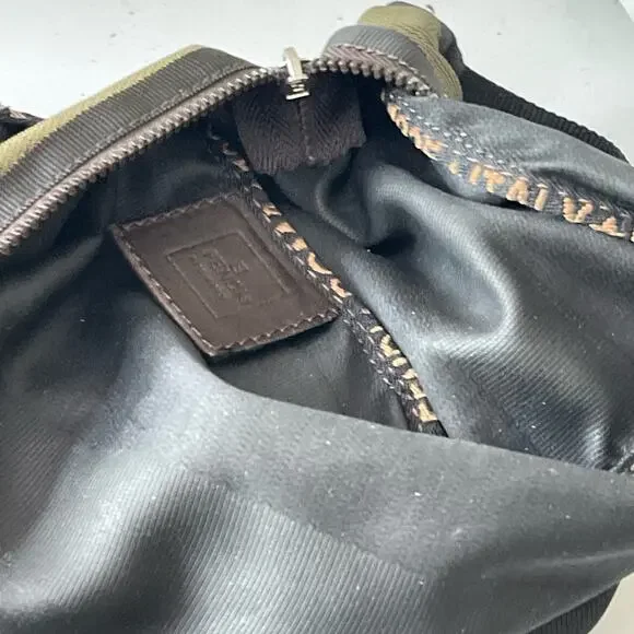 Fendi Roma Pequin Striped Brown Canvas Mini Bag - Picture 4 of 10